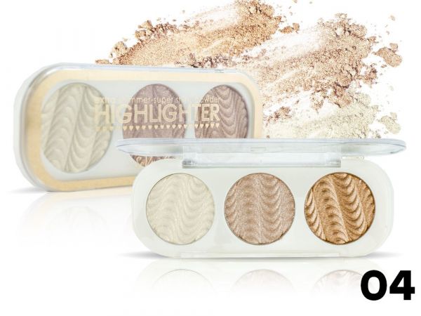 Highlighter SeVen Cool Extra Shimmer Highlighter, 3 colors, tone 04 wholesale